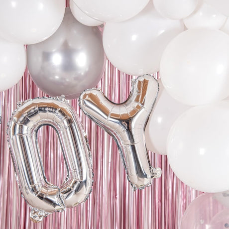 Balon Folie Metalizata Litera Y, Vivimall, 80 cm, Umflati cu Heliu sau Aer, Ambalaj Individual, Pai inclus, Argintiu - vivimall.ro