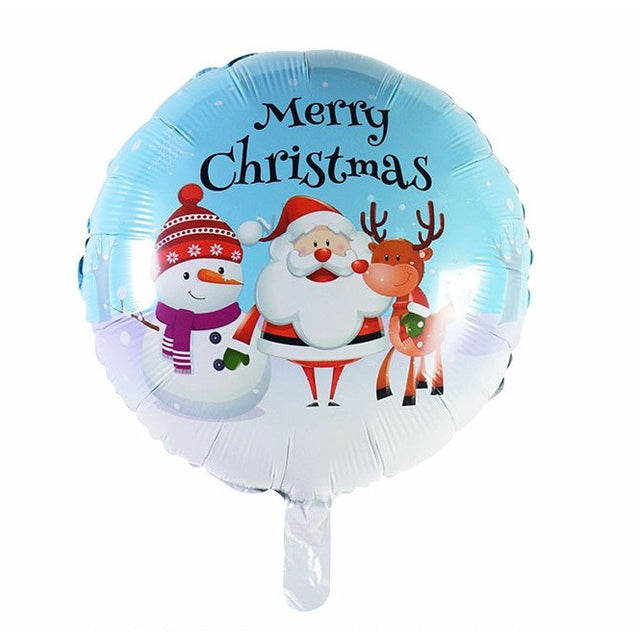 Balon Rotund, Flippy, din Folie de Aluminiu, Tema Craciun Merry Christmas, 44.5x53 cm, Albastru - vivimall.ro
