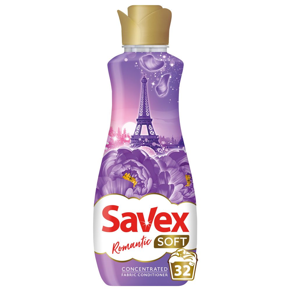 Öblítő, Savex Soft, 800 ml Koncentrált Romantikus, 32 mosás