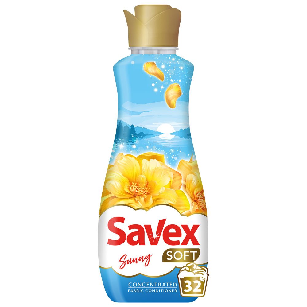 Öblítő, Savex Soft, 800 ml koncentrátum, Sunny, 32 mosás