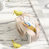 Capac protector periuță dinți cu recipient pastă inclus, design banană, vedere laterală detaliată