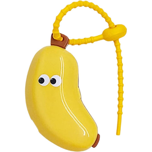 Capac Protector pentru Periuta de Dinti, Vivimall, cu Recipient Pasta de Dinti, Portabil, cu Agatatoare, din Plastic 8.7 x 3 cm, Galben/Maro - vivimall.ro