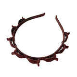 Bentita de Par pentru Femei, Vivimall, Agrafa Stil Coreean, Accesoriu pentru Par cu Textura MultiStrat, 13 x 11.5 cm, Coffee - vivimall.ro