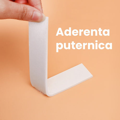 Banda Dubla Adeziva, Flippy, Banda Adeziva cu Burete, pentru Cadouri si Ambalaje, 2 m, Latime 0.8 cm, Alb - vivimall.ro