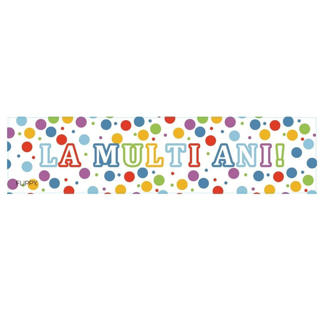 Banner Aniversar, Vivimall, Colectie LA MULTI ANI, 98 x 24 cm, Multicolor - vivimall.ro