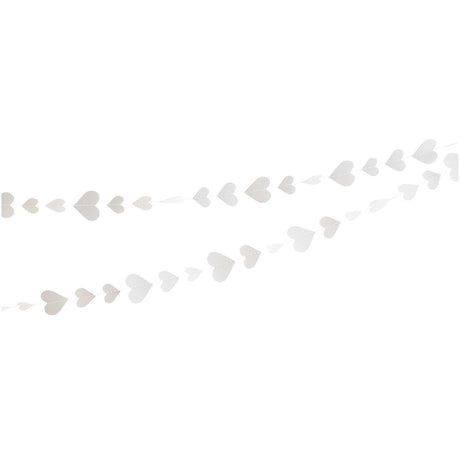 Banner cu Inimioare, Vivimall, Tip Franjuri, 4 m, Rola de Ata Inclusa, Alb - vivimall.ro