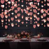 Banner cu Inimioare, Vivimall, Tip Franjuri, 4 m, Rola de Ata Inclusa, Roz cu Sclipici - vivimall.ro