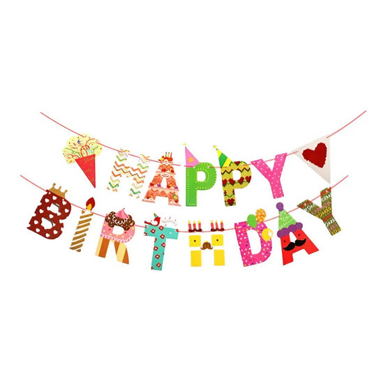 Banner Happy Birthday 100x200 cm, Vivimall, Rola de Ata Inclusa, Tematica Candy, Multicolor - vivimall.ro