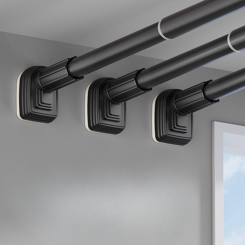 Bara Telescopica Multifunctionala, Vivimall, din Otel Inoxidabil si ABS, Utilizare Universala, Extensie 185 - 205 cm, Fara Perforare Perete, Negru - vivimall.ro