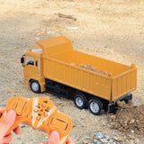 Camion Basculanta Jucarie pentru Copii, Vivimall, Jucarie Camion Basculanta cu Telecomanda, Jucarie de Constructie, Acumulator cu Incarcare USB, 28 x 13 x 9 cm, Galben - vivimall.ro