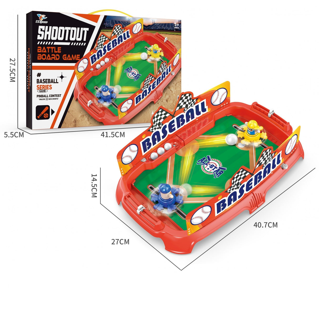 Joc de Masa Interactiv de Baschet pentru Copii, Vivimall, 4 Mingi, Tabela Scor, 40.7x27x14.5 cm, Multicolor - vivimall.ro