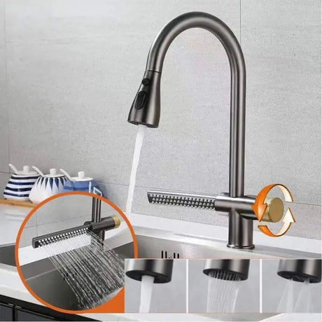Baterie Bucătărie Duș Extractibil Inox Gri YB1500N | YBHome - vivimall.ro