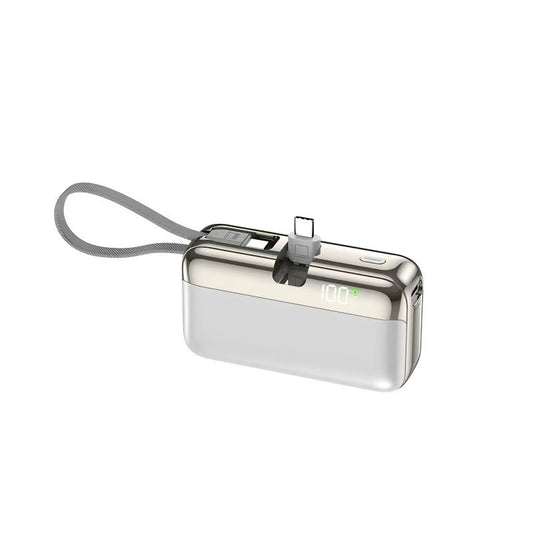 Baterie Externa, Flippy, Power Bank, Capsule, 10000 mAh, Design Compact, Incarcare Rapida, Compatibilitate Universala, 9 x 5 x 2,5 cm, Alb - vivimall.ro