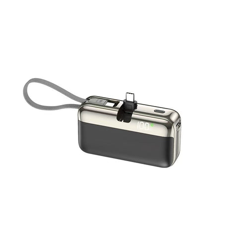 Baterie Externa, Flippy, Power Bank, Capsule, 10000 mAh, Design Compact, Incarcare Rapida, Compatibilitate Universala, 9 x 5 x 2,5 cm, Negru - vivimall.ro