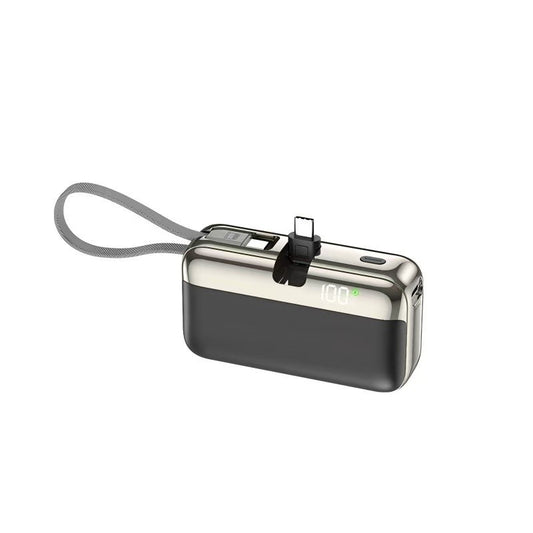 Baterie Externa, Flippy, Power Bank, Capsule, 10000 mAh, Design Compact, Incarcare Rapida, Compatibilitate Universala, 9 x 5 x 2,5 cm, Negru - vivimall.ro