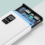 Baterie Externa Powerbank, Vivimall, Ultra-Subtire cu Ecran Digital, Compatibilitate Universala, TYPE-C si USB x2, 20000 mAh, Power Delivery 22.5W, 144x66x26 mm, Alb - vivimall.ro