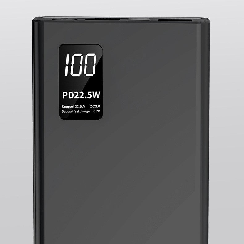 Porturi Type-C și 2x USB ale bateriei externe Vivimall 20000 mAh, detaliu conectori