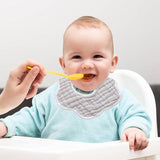 Baveta Tip Floare, Vivimall, din Bumbac, pentru Copii 0-12 Luni, Rezistenta la apa, 8 Straturi, Model Tricotat cu Cirese, 26 x 29 cm, Alb - vivimall.ro