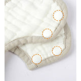 Baveta Tip Floare, Vivimall, din Bumbac, pentru Copii 0-12 Luni, Rezistenta la apa, 8 Straturi, Model Tricotat cu Cirese, 26 x 29 cm, Alb - vivimall.ro