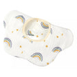 Baveta Tip Floare, Vivimall, din Bumbac, pentru Copii 0-12 Luni, Rezistenta la apa, cu Capse, Model Curcubeu, 26 x 29 cm, Alb - vivimall.ro