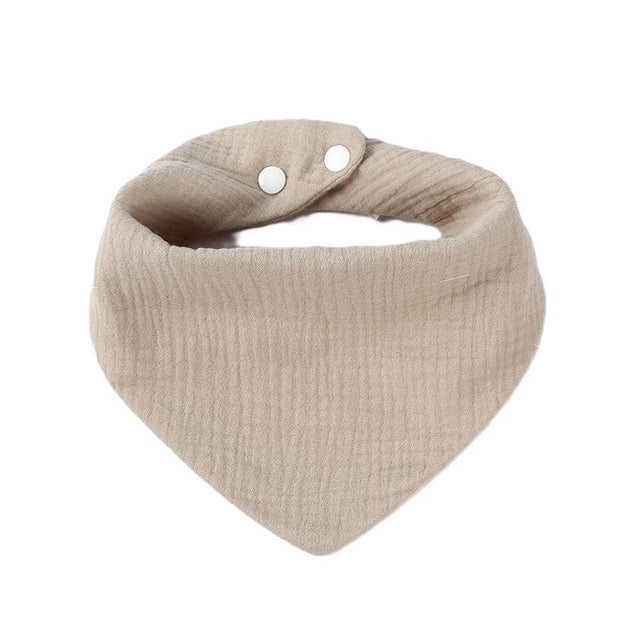 Baveta Triunghiulara, Vivimall, din Bumbac, pentru Copii 0-12 Luni, 33x32 cm, Rezistenta la Apa, Crem - vivimall.ro