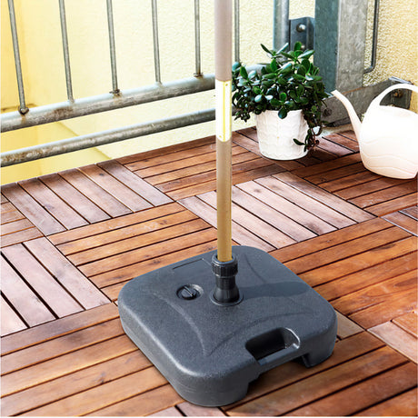 Baza Umbrela Din Plastic, Patrata, 22 Litri, Neagra - vivimall.ro