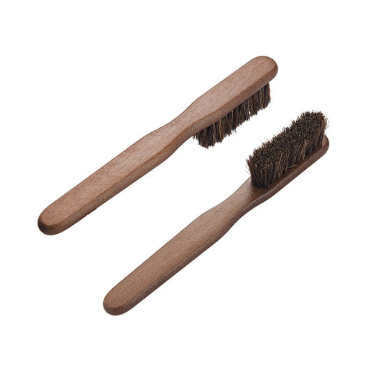 Periuta de Curatat Pantofi, Manuala, Vivimall, din Par de Cal, Maner din Lemn de Fag, 17 cm, Maro - vivimall.ro