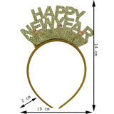 Bentita/cerc Happy Newyear, culoare auriu, marime standard, Vivimall - vivimall.ro