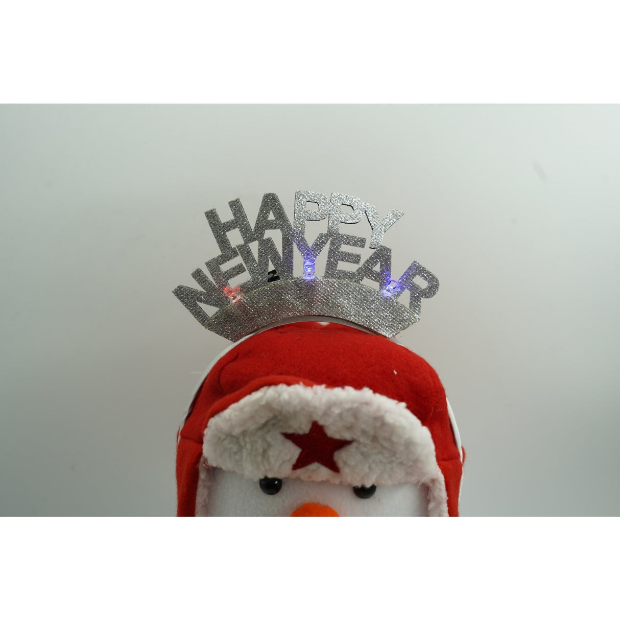 Bentita/cerc Happy Newyear, culoare gri metalic, marime standard, Vivimall - vivimall.ro