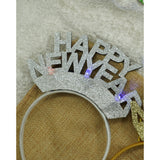Bentita/cerc Happy Newyear, culoare gri metalic, marime standard, Vivimall - vivimall.ro
