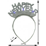 Bentita/cerc Happy Newyear, culoare gri metalic, marime standard, Vivimall - vivimall.ro