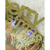 Bentita/cerc Mery Cristmas, culoare auriu cu beteala, marime standard, Vivimall - vivimall.ro