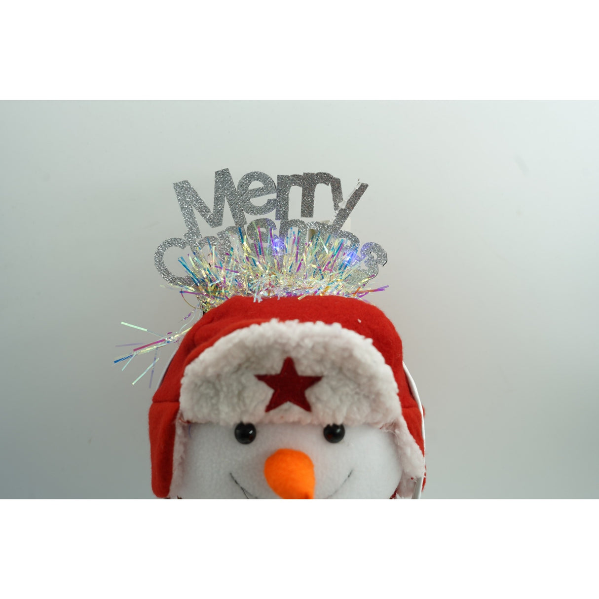 Karácsonyi fejpánt/karika, metál színű, csillogó díszítéssel, standard méret