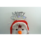 Karácsonyi fejpánt/karika, metál színű, csillogó díszítéssel, standard méret