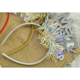 Bentita/cerc Mery Cristmas, culoare gri metalic cu beteala, marime standard, Vivimall - vivimall.ro