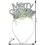 Karácsonyi fejpánt/karika, metál színű, csillogó díszítéssel, standard méret