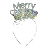 Karácsonyi fejpánt/karika, metál színű, csillogó díszítéssel, standard méret