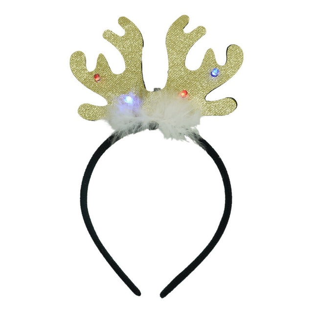 Bentita/cerc ren de Craciun, culoare negru cu auriu, marime standard, Vivimall - vivimall.ro