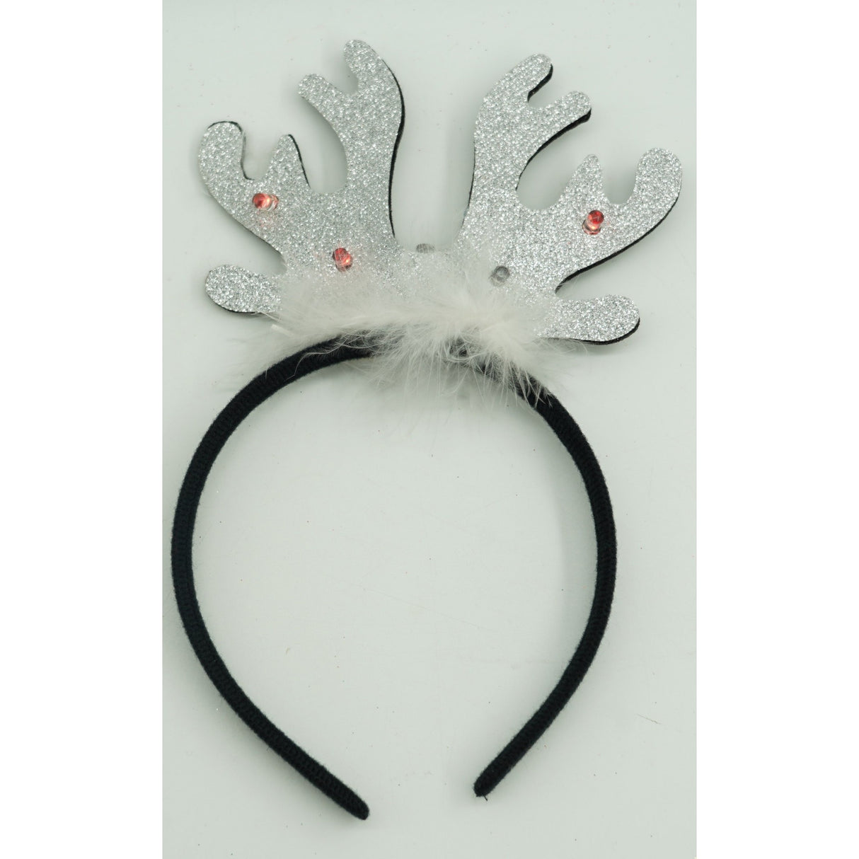 Bentita/cerc ren de Craciun, culoare negru cu gri metalic, marime standard, Vivimall - vivimall.ro