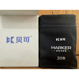 Set 30 Markere, Flippy, pe Baza de Ulei, Dublu Capat, Subtire 1mm si Gros 6 mm, Geanta Depozitare, 15 cm, Multicolor - vivimall.ro