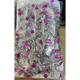 Beteala de Craciun cu LED, Vivimall, 2 m, 5 cm Grosime, din PVC, Model cu Stelute, Artificiala, Mov/Argintiu - vivimall.ro