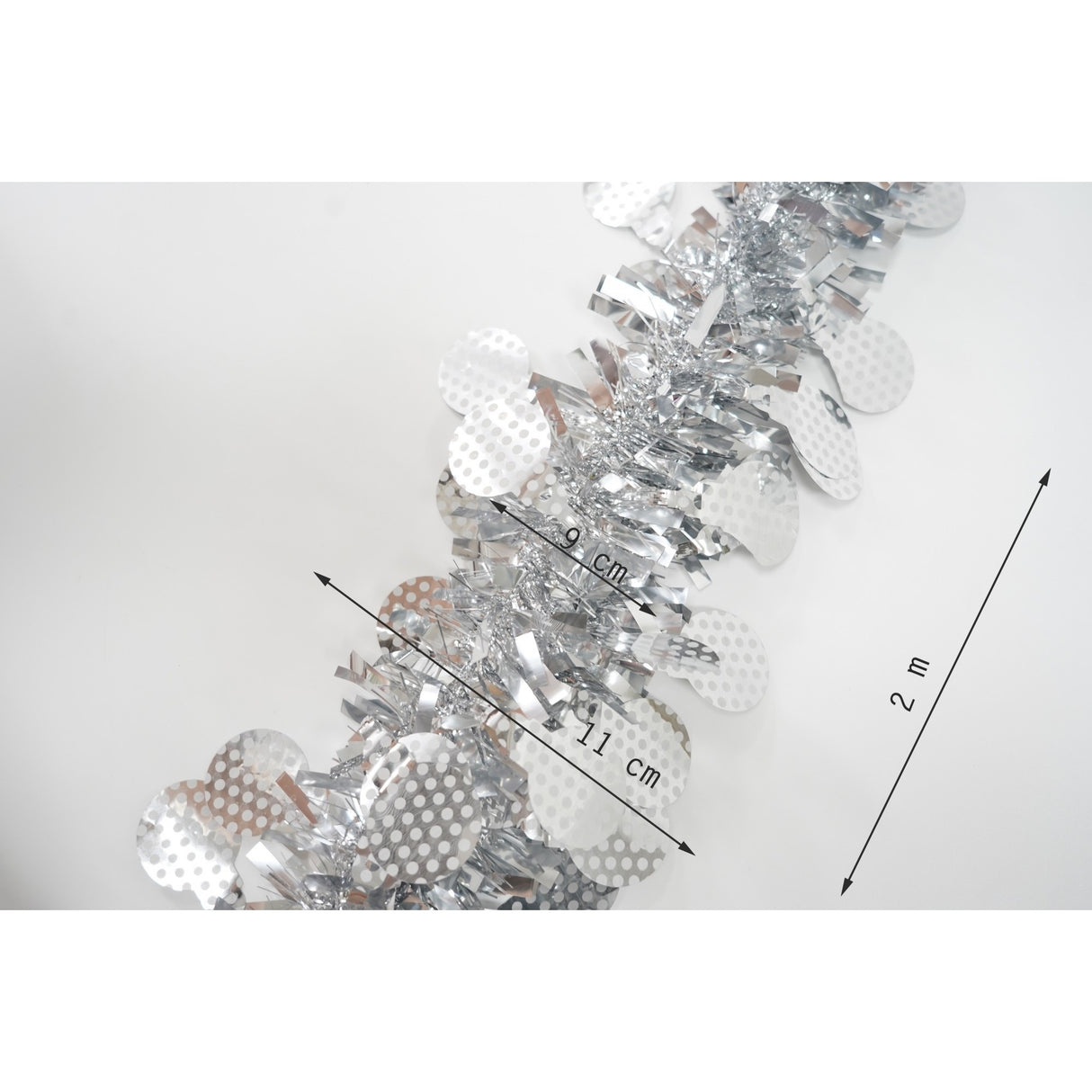 Beteala Craciun, Flippy, argintiu, marimea:  2 m x 11 cm x 9 cm material:folie PVC, interior/exterior - vivimall.ro