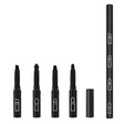 Set pensule machiaj 4în1 Vivimall, mâner negru 16 cm, vedere frontală cu toate capetele