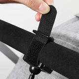 Set 2 Carlige pentru Carucior, Vivimall, din Plastic si Velcro, Sarcina Maxima 2 kg, Negru - vivimall.ro