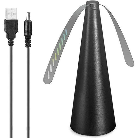 Ventilator Exterior, Repelent Pentru Muste/Tantari, Cablu Usb, Slot Baterii, 9 X 9 X 20 Cm, Negru - vivimall.ro
