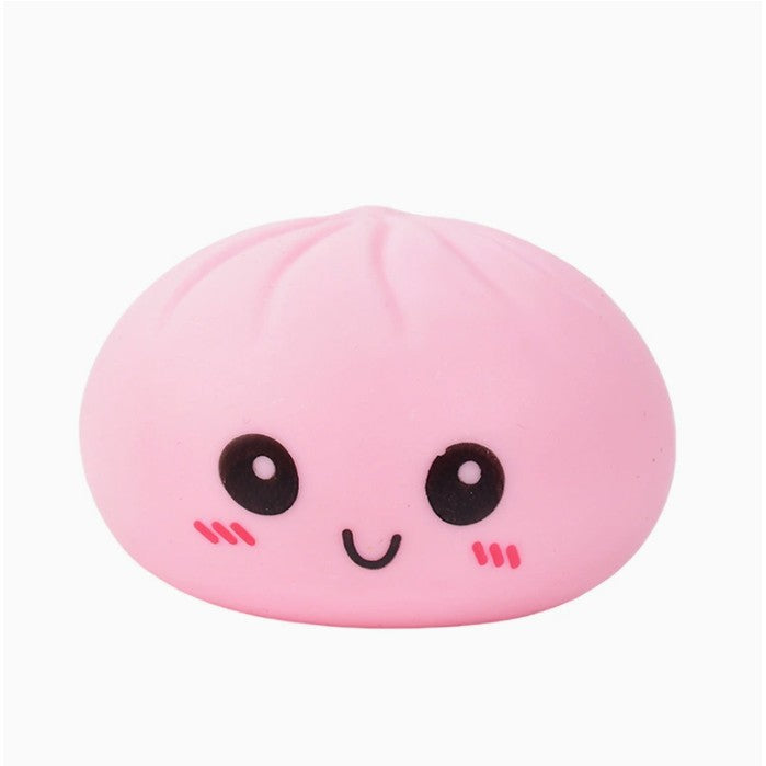 Jucarie Antistres, Flippy, Squishy Gigant,Model Galusca, Minge Interactiva, cu Revenire Lenta, Include Cosulet Steamer, 8.5 cm, Roz - vivimall.ro