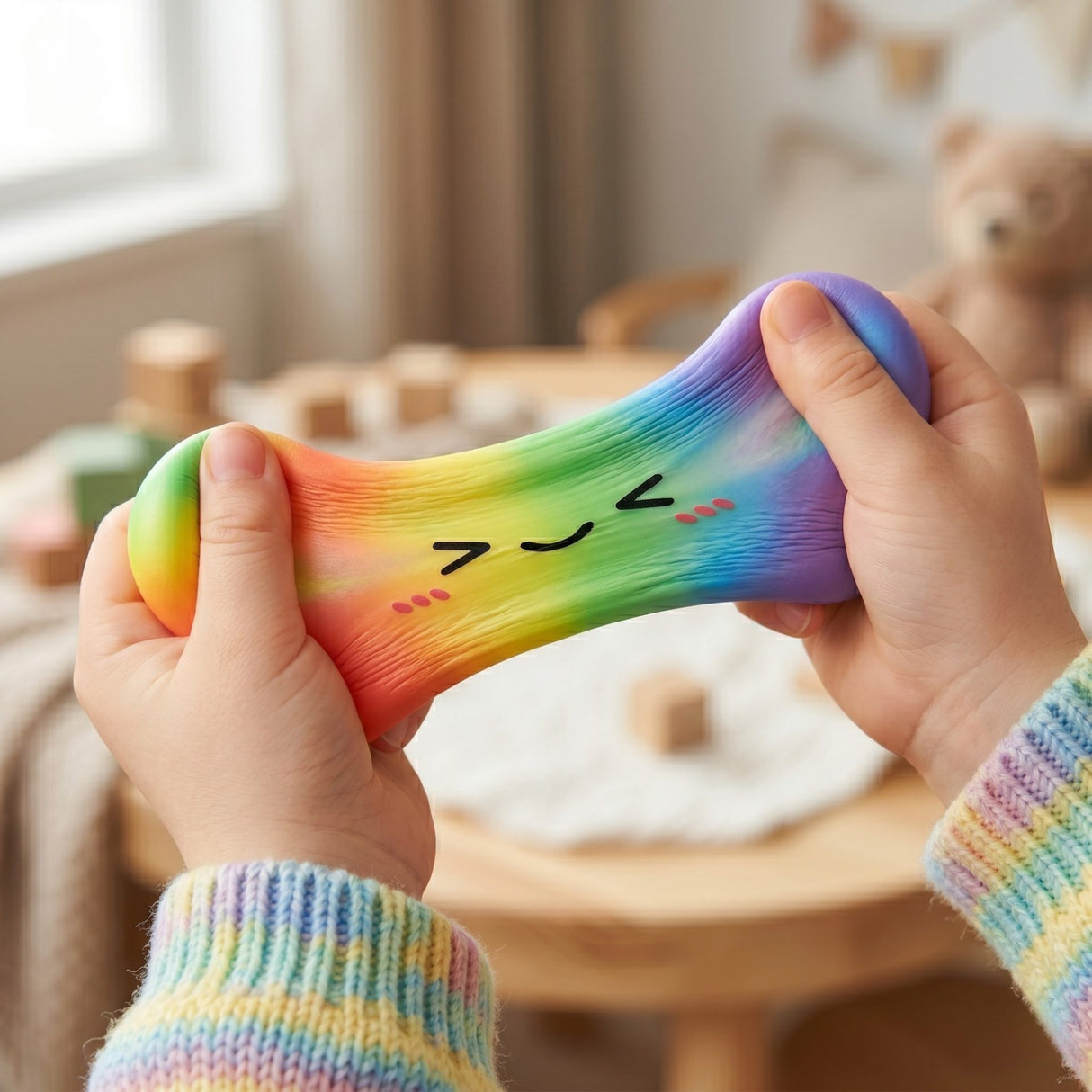 Set jucărie antistres Squishy Flippy Gălușcă 8,5 cm și coșuleț Steamer, vedere de ansamblu, multicolor