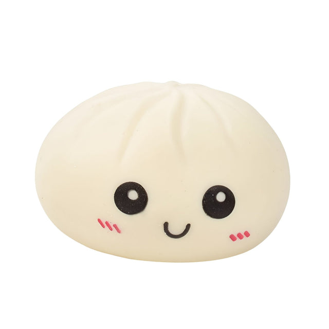 Jucărie antistres Squishy Flippy Chifla Aburită Kawaii, 10 cm, culoare bej, vedere frontală