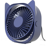 Mini ventilator pentru birou cu usb, Vivimall, rotire 360 grade, 3 viteze, 13.5 x 12,8 cm, Albastru - vivimall.ro