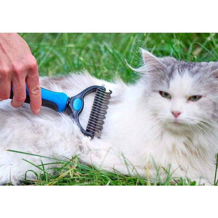 Pieptene pentru Părul de Animale, Vivimall, Dispozitiv de Îngrijire cu Două Fețe, Îndepărtarea părului, Albastru - vivimall.ro